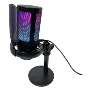 Leia mais sobre o artigo Microfone USB Condensador RGB Gamer Vale a Pena? Review Completo para Streaming e Gravação